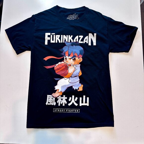 CAPCOM STREET FIGHTER SIZE SMALL FURINKAZAN COTTON GRAPHIC T-SHIRT - Picture 1 of 7